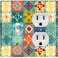 thumbnail image 1 of Metal Light Switch Plate Cover Colorful Ethnic Aztec Tribal Patch Pattern SFR050, 1 of 13