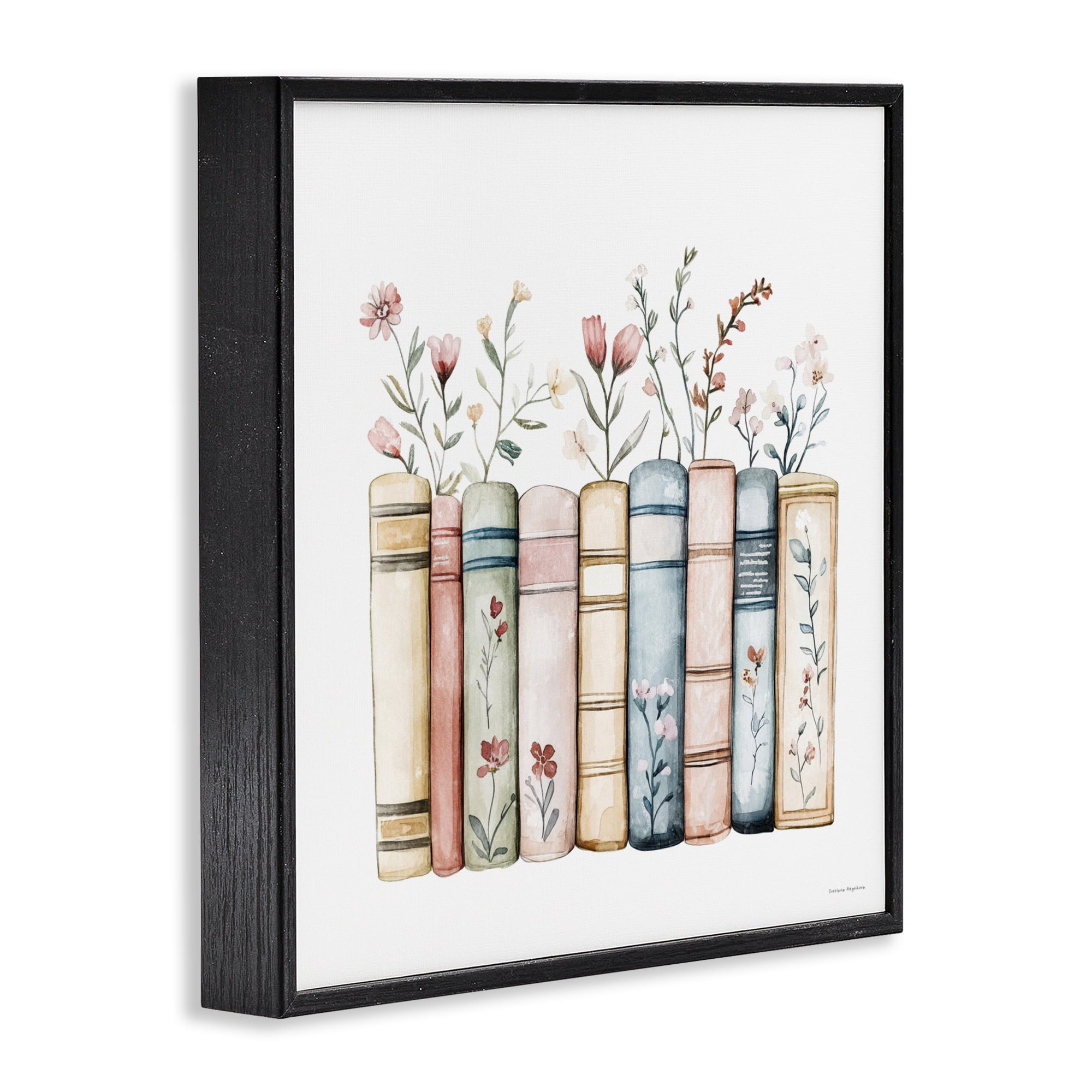 Stupell Industries Words That Blossom Black Framed Giclee Art, design by Svetlana Aleynikova