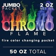 CHROMO FLAME Fire Color Changing Packets for Bonfire, Campfire, Outdoor Fireplace, Fire Pit | Magical, Mystic, Rainbow, Colorful Flames | 50 OZ Total, 25 ct – 2 oz JUMBO Packets
