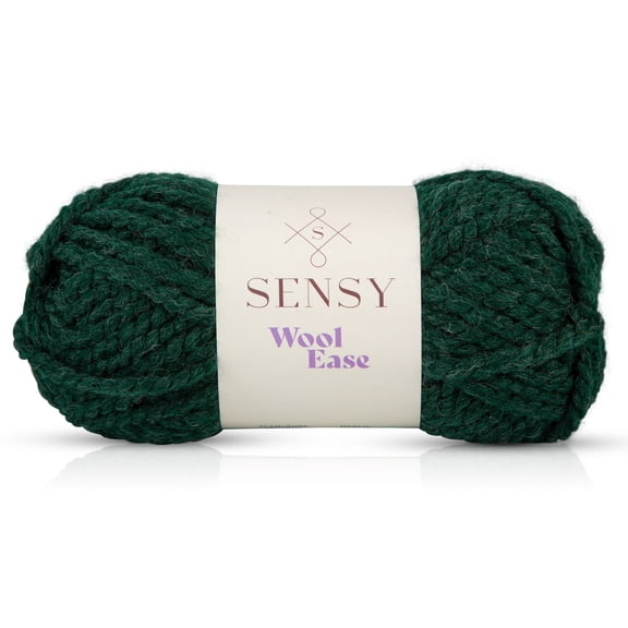 Sensy Wool Ease Yarn, 3.5 oz, 66 Yards, Gauge 6 Super Bulky (Forest Green)