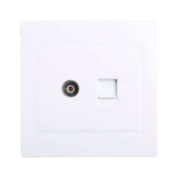 RJ45 Network Adapter TV Antenna Coaxial Wall Mount Output Faceplate Panel Socket