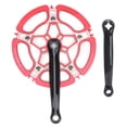 thumbnail image 1 of Plato de una sola velocidad de 47 dientes y juego de bielas BCD130 mm para bicicletas de aleación de aluminio - Accesorio de ciclismo rojo, 1 of 8