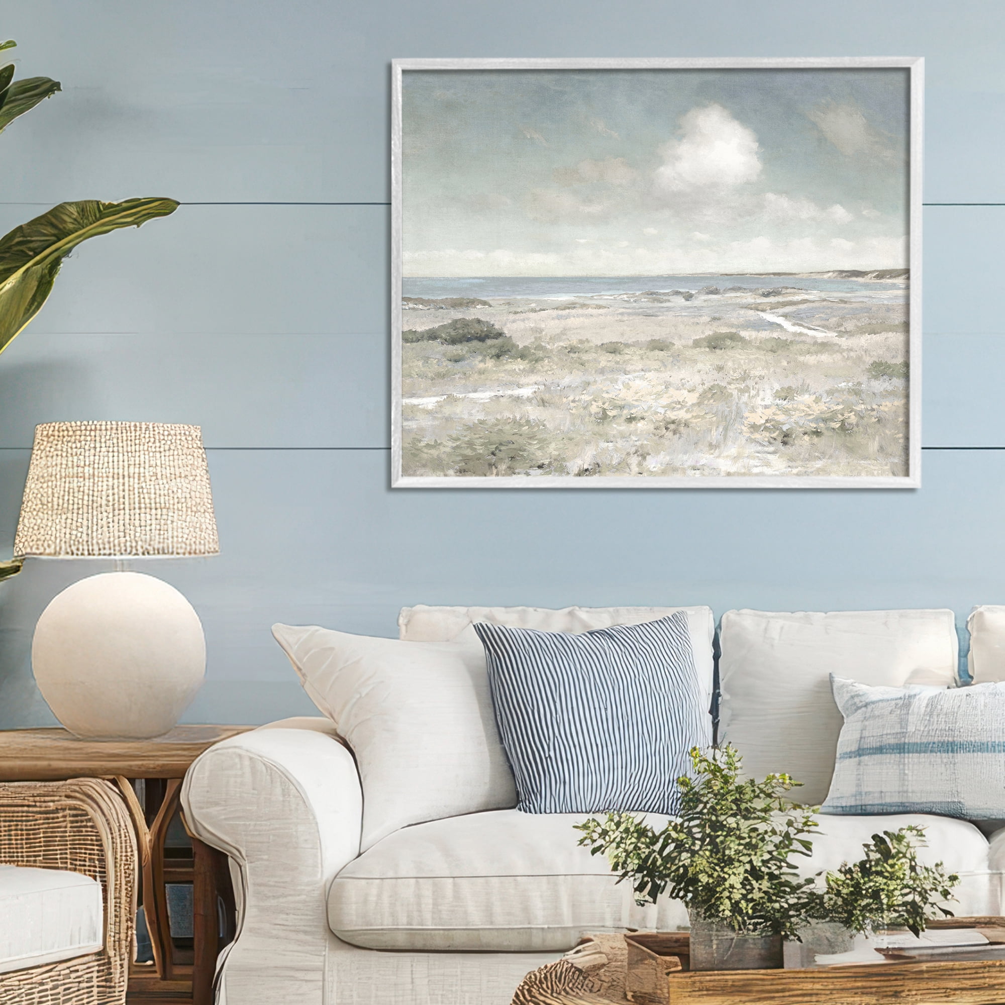Stupell Industries By The Shore Neutrals White Framed Giclee Art, design by Christy McKee