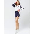 thumbnail image 3 of Fila Beatriz High-Waist Bike Shorts Womens Active Shorts Size XS, Color: Peacoat/White/Chinese Red, 3 of 3