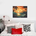 thumbnail image 4 of Kdxio Tropical Sunset Paradise Pattern Canvas Wall Art for Living Room Wall Decor for Bedroom Bathroom Modern Framed Canvas Art Prints Ready to Hang,Horizontal, 4 of 6