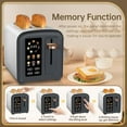 thumbnail image 6 of Toaster 2 Slice, Touch Control Stainless Toaster LCD Display, 50% Faster Heating Speed, 1.4'' Wide Slots, More Timer Functions, Removable Crumb Tray, 1350W, Dark Metallic, 6 of 7