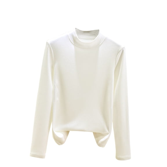 Posijego Women's Basic Long Sleeve Shirts Mock Turtleneck Casual Tops Fall Winter Tunic Tops with Leggings
