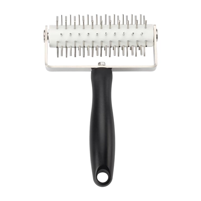 Roller Homemade Pizza Butt Tool with Stainless Steel Nails, Commercial Kitchen Pizza Making Accessories Stainless Steel Rolling Pin