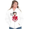 thumbnail image 4 of Vintage Betty Boop Cartoon Hearts Zip Hoodie Sweatshirt Women Brisco Brands S, 4 of 5