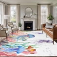 thumbnail image 2 of Watercolor Jellyfish Large Area Rugs 5x8 ft Summer Ocean Seaweed Coral Coastal Washable Rug Non Slip Indoor Carpet Absorbent Floor Mat for Living Room Bedroom Dining Room, 2 of 9