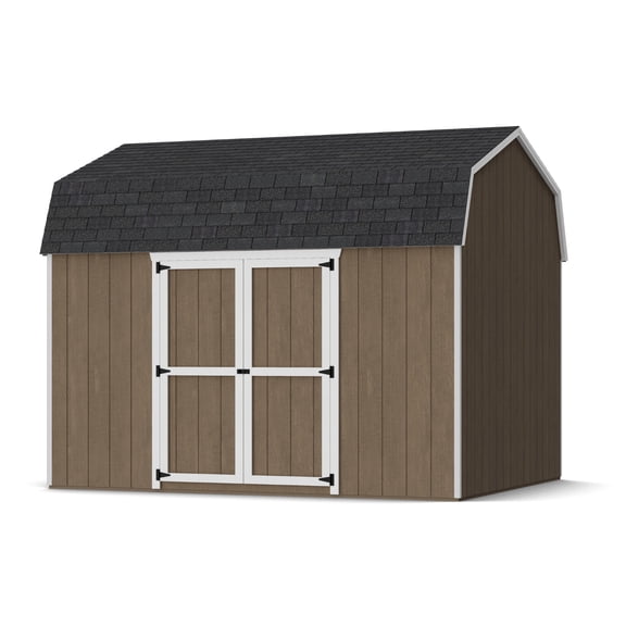 Little Cottage Co. 10x12 Value Gambrel Barn with 6 ft. Sidewalls, Side Entry, and Floor Outdoor Wood Storage Shed Do-It-Yourself Precut Kit