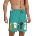 thumbnail image 2 of Wukai Cute Cat Paw And Dog Men’s Short Pajama Pants With Pockets Soft Sleep Pj Shorts for Men-Medium, 2 of 6