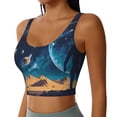 thumbnail image 2 of Fotbe Astronaut In A Space Suit On The Planet Sujetador Deportivo Largo sin Aros para Mujer con Almohadillas y Soporte Medio, Transpirable y Absorbente, Camiseta Tipo Chaleco o Tank Top-Large, 2 of 8