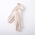 thumbnail image 1 of Guantes de invierno con pantalla táctil abatible, cálidos, forrados con vellón, a prueba de viento, de gamuza, para estudiantes, esquí y ciclismo, para mujer, 1 of 2