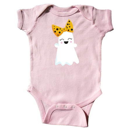 

Inktastic Cute Ghost Little Ghost Ribbon Halloween Gift Baby Girl Bodysuit