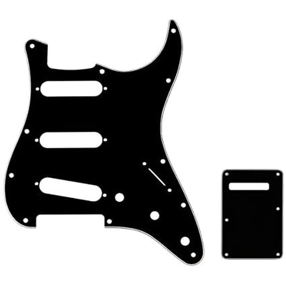 Musiclily SSS 11 Hole Strat Guitar Pickguard and BackPlate Set for Fender USA/Mexican Standard Stratocaster Modern