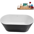 thumbnail image 2 of 63" Streamline NS7100CH Soaking Matte White Stone Resin Freestanding Tub and Tray With Internal Drain in Polished Chrome, 2 of 5