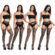 thumbnail image 3 of Medias de rejilla de talla grande, medias de rejilla negras, medias altas hasta el muslo, pantimedias con tirantes, paquete de 4, 3 of 6