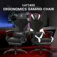 thumbnail image 4 of GTRACING LUFT-400 Mesh & Faux Leather Office Gaming Chair with Footrest, White, 4 of 13