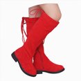 thumbnail image 3 of KPOPLK Girls Knee High Boots Side Zipper Tall Riding Boots Fall Winter Dress Shoes for Toddler Little Kid Big Kid(2,Red), 3 of 9