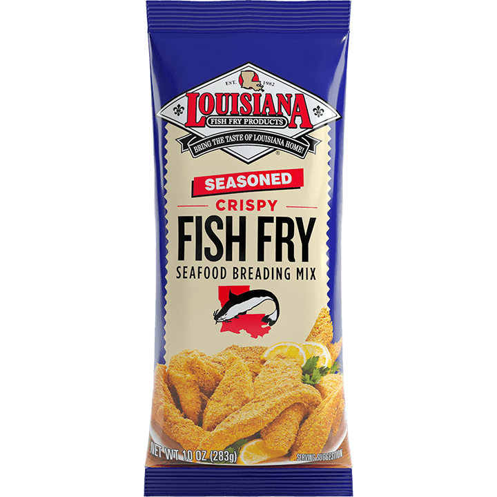 Louisiana Fish Fry Seasoned Fish Fry Breading Coating Mix 10 oz Bag.