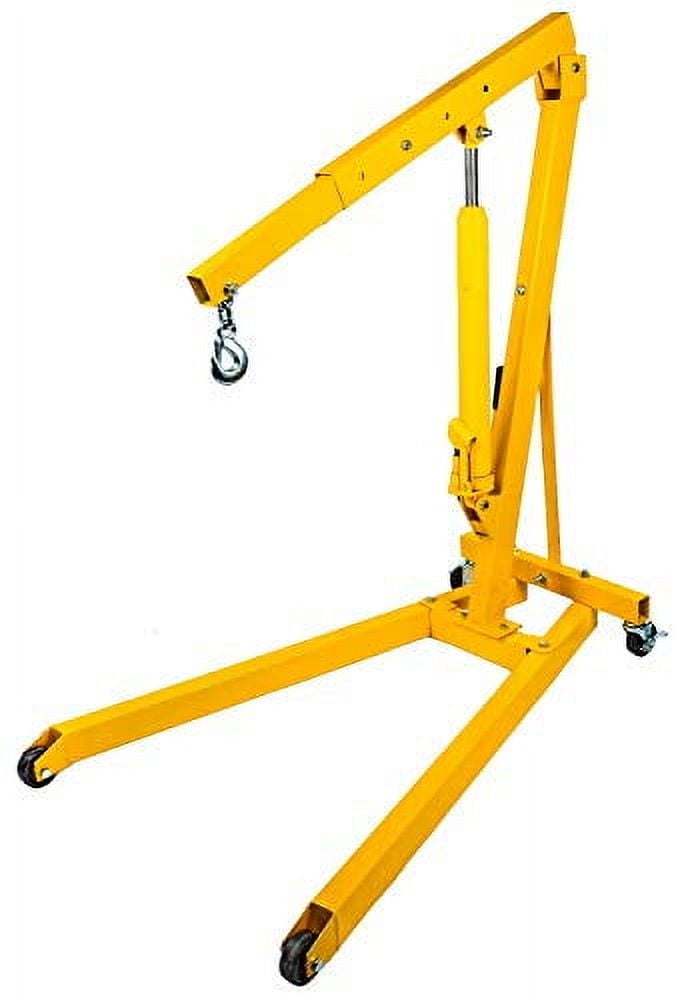 JEGS 81059 1/2-Ton Automotive Shop Crane, Red, Steel, 16000 oz Max Weight, Manual Lifting Crane