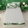 thumbnail image 4 of meiyoeat personalized Alphabet K Zipper Twin Comforter Sets with Fitted Sheet and 2 Pillowcases,Green Plant Monstera Leaf Zipper Bedding Set,Light Gray Reversible,4-Piece, 4 of 7
