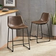 thumbnail image 1 of Cedric Vintage Brown Counter Stool, 1 of 5