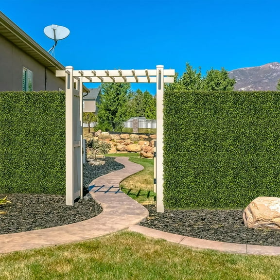 Auranook 12 PCS 20" x 20" Artificial Hedge Boxwood Panels w/ Decorative Grass Wall Panels