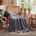 thumbnail image 3 of U by Bedsure Grey Fleece Throw Blanket for Couch - Super Soft Cozy Blankets for Women, Girls, Bed & Travel, 50x60 inches, 3 of 9