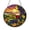 Acrylic 3.5 Inch, variant on Winery Grapes and Wine Glass Stained Glass Style Round Artwork, Refined Vineyard Decor