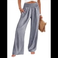 thumbnail image 1 of Pantalones Palazzo de Cuadros para Mujer, Pantalones de Pijama de Cintura Alta y Pierna , Pantalones Casuales Bonitos con Bolsillos Azul Marino M, 1 of 7