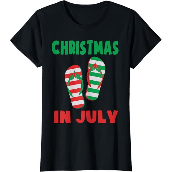Christmas In July Flip Flop Xmas In July Decorations Party T-Shirt
