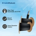 thumbnail image 2 of CableWholesale 6-Strand Fiber Indoor/Outdoor Fiber Optic Cable, Multimode, OM1 62.5/125 Micron, Black, Riser Rated, Spool, 1000 feet, 2 of 7