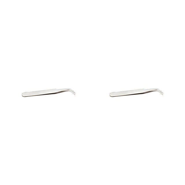Seitruly Pinzas para pestañas de acero inoxidable, punta recta curvada de alta precisión, pinza para cejas, suministros para pestañas flexibles, quince 2piezas Seitruly CBP352873