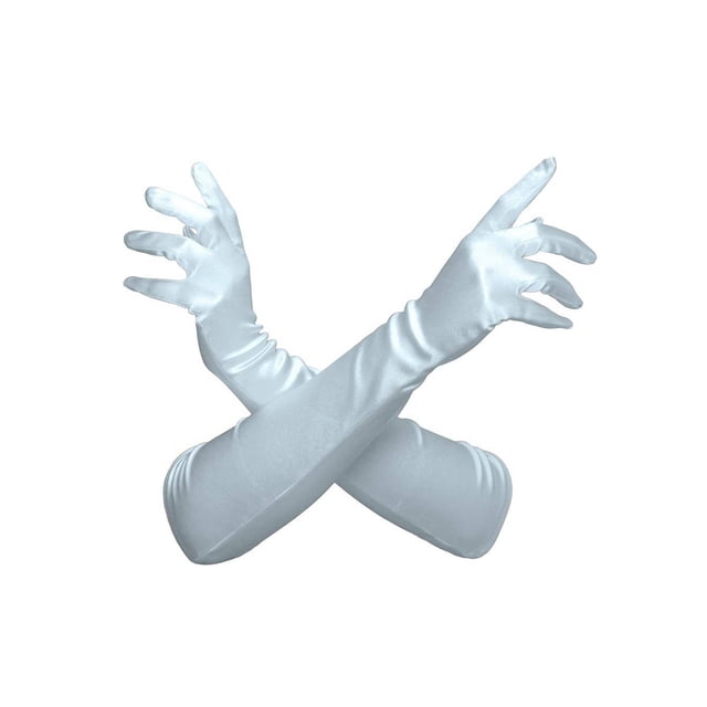 Gravity Threads Gants en Satin pour Femmes 18 Pouces Ciel Clair