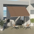 thumbnail image 3 of SSLZ 10' x 4' Manual Retractable Awning, Non-Screw Patio Awning, UV Resistant, for Window or Door, Coffee, 3 of 7