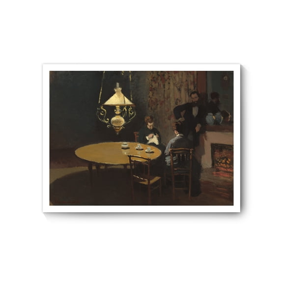 Claude Monet Canvas Prints Wall Art Famous Oil Painting Reproduction -- Interior, after Dinner