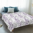 thumbnail image 4 of Purple Grey Botanical Blanket Soft Cozy Warm Throw Blanket for Couch, Plush Fuzzy Flannel Fleece Blankets for Sofa, Spring Floral Summer Farmhouse Bed Blankets Lightweight Gifts for Women, 50"x60", 4 of 9
