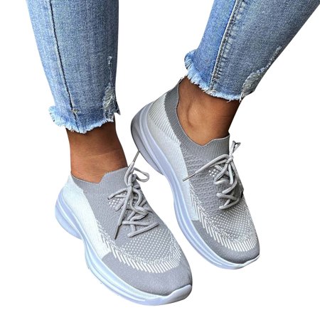 

A1 new home gifts for home Women Trainers Athletic Running Shoes Sport Walking Sneakers Lightweight Tennis Shoes Mesh Grey