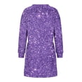 thumbnail image 5 of Kaemgyyd Women Sequin Dress Sparkly Long Sleeve Crew Neck Short Flowy Party Dress Casual Loose Glitter Mini Sweatshirt Dress, 5 of 6