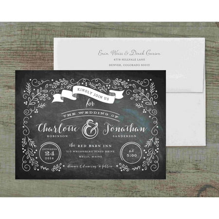 Scroll Wedding Invitation Cards - Garden Scroll Deluxe Wedding Invitation