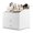 White, variant on Makeup Organizer with Drawers, PU Leather Cosmetic Storage Box Large Cosmetic Display Case for Skincare, Lipstick, Brushes, Bedroom Storage(White)
