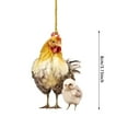 thumbnail image 3 of Cute Rooster Acrylic Christmas Ornaments, Cartoon Rooster 2D Pendants for Xmas Tree Decorations, Animal Theme Holiday Home Decor, Festive Car Interior Hanging Decor with Christmas Designs, 3 of 5