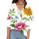 thumbnail image 1 of Gibobby Playera de Verano para Mujer Top manga corta con cuello en V y estampado floral retro literario para mujer(Amarillo,M), 1 of 5
