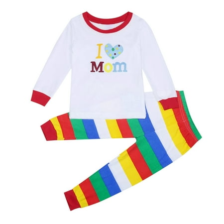 

Bjutir Cute Outfits Set For Boys Girls Toddler Letter Print Long Sleeve Top And Pants 2 Piece Pajama Set Sleepwear Children Clothes Sets