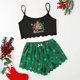 thumbnail image 1 of Conjunto de pijamas de Navidad para mujer, de 2 piezas ropa de dormir, trajes de salón, camisolas estampadas, camisetas sin mangas, pantalones cortos, trajes de Pjs, 1 of 4