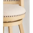 thumbnail image 2 of Linon Tredwell 26" Round Swivel Mid Back Counter Stool, Driftwood/Beige, 2 of 9