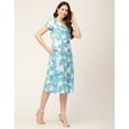 thumbnail image 2 of Moomaya Womens Printed Button Down Dress V Neck Short Sleeve Midi Dress, 2 of 8