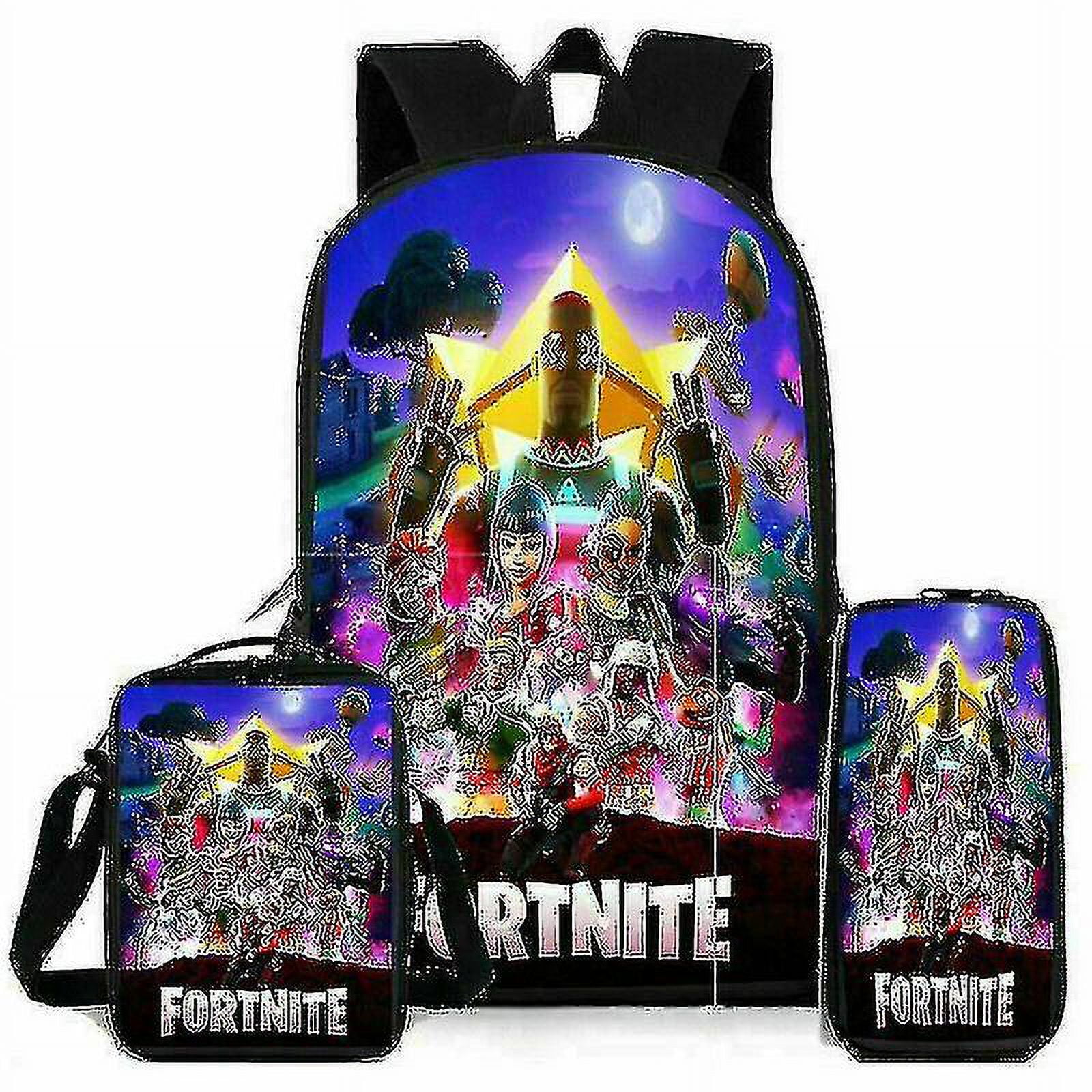 2023 backpack Lunch Bag Stationery Bagthree piece Student School Bag Fortnite Walmart